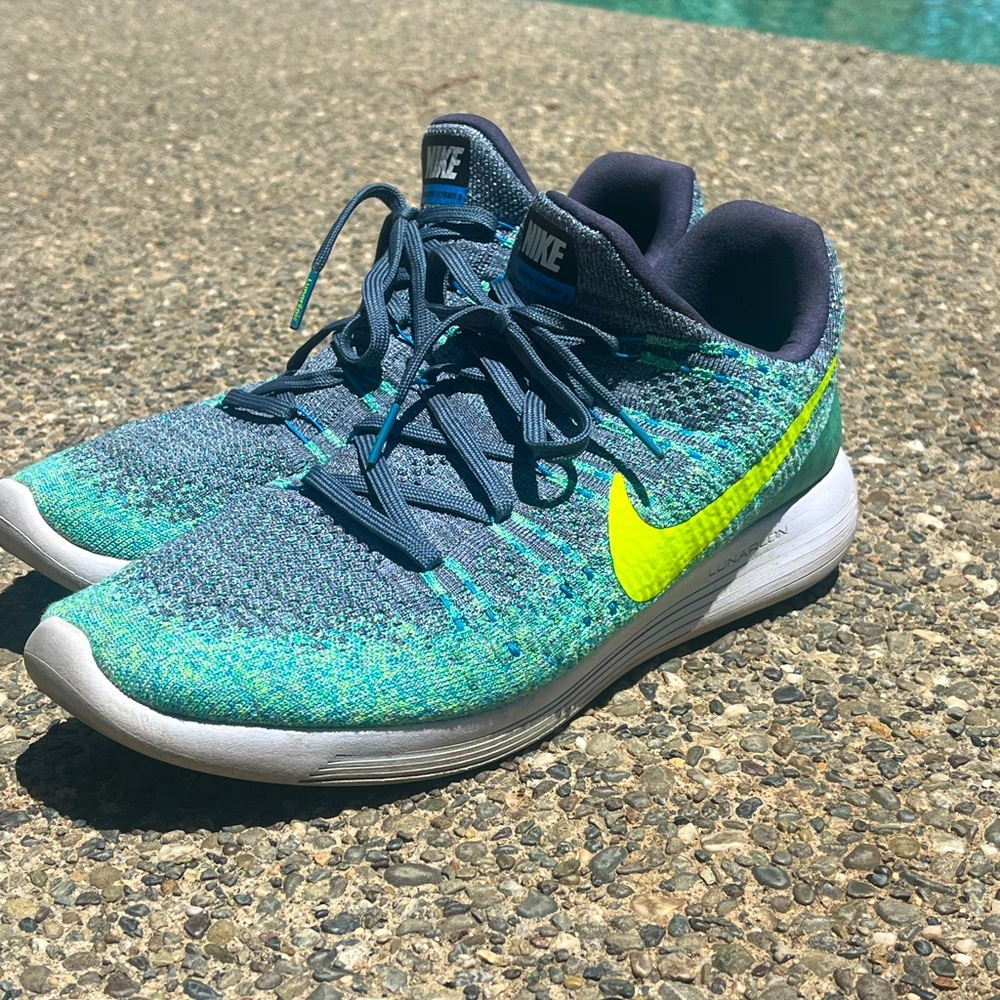 Nike Blue and Green Athletic Shoes